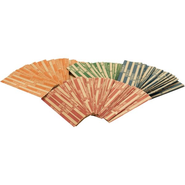 Sparco Flat Coin Wrappers - 1000 Wraps Total $0.50 In 50 Coins Of 1¢ Denomination - 60 Lb Paper Weight - Kraft - Red