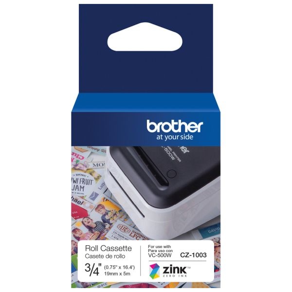 Brother Genuine Cz-1003 Continuous Length ¾" (0.75") 19 Mm Wide X 16.4 Ft. (5 M) Long Label Roll Featuring Zero Ink Technology