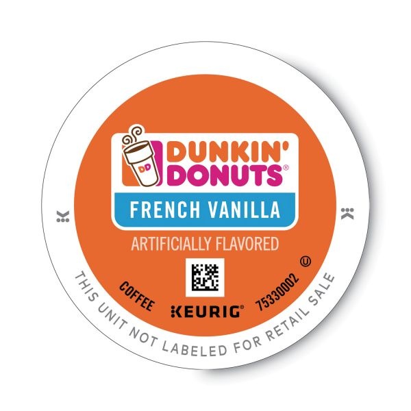 Dunkin Donuts Coffee K-Cups, French Vanilla, Light Roast, 22 K-Cups