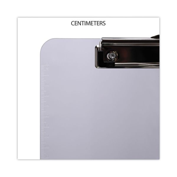 Universal Plastic Clipboard With Low Profile Clip, 0.5" Clip Capacity, Holds 8.5 X 11 Sheets, Clear