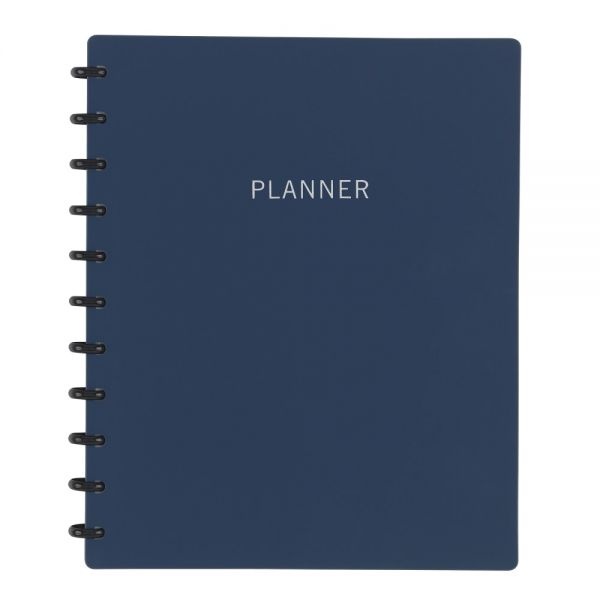 Tul Discbound Monthly Planner Starter Set, Undated, Letter Size, Soft-Touch Cover, Navy, Undated Calendar