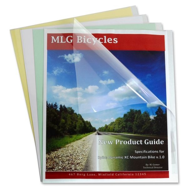 C-Line Vinyl Report Covers, Letter Size (8-1/2" X 11"), Clear, Box Of 100