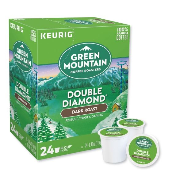Green Mountain Coffee Double Black Diamond Coffee K-Cups, Dark Roast, 96/Carton
