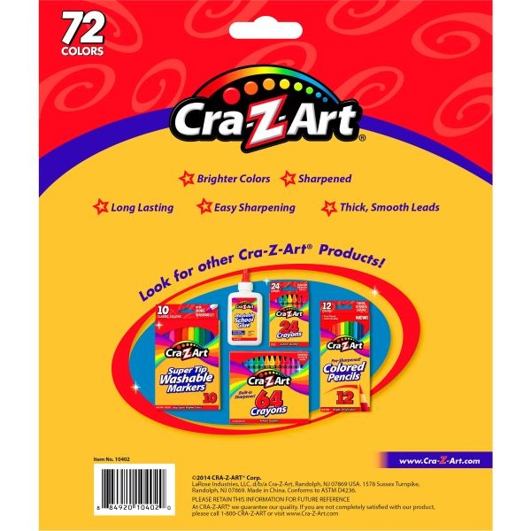 Cra-Z-Art Colored Pencils, 72 Assorted Lead And Barrel Colors, 72/Box