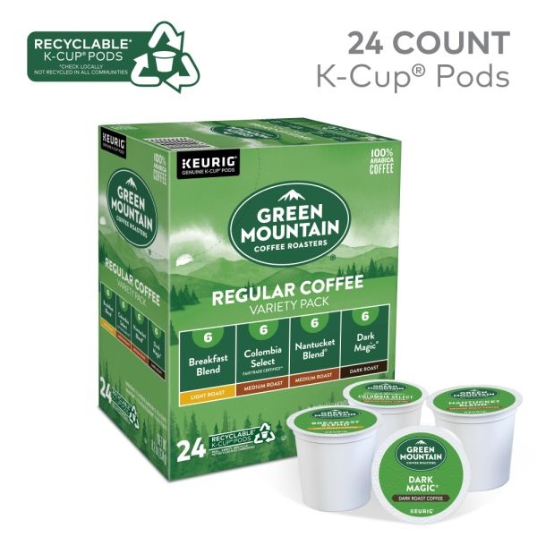 Green Mountain Coffee Regular Variety Pack Coffee K-Cups, 22/Box
