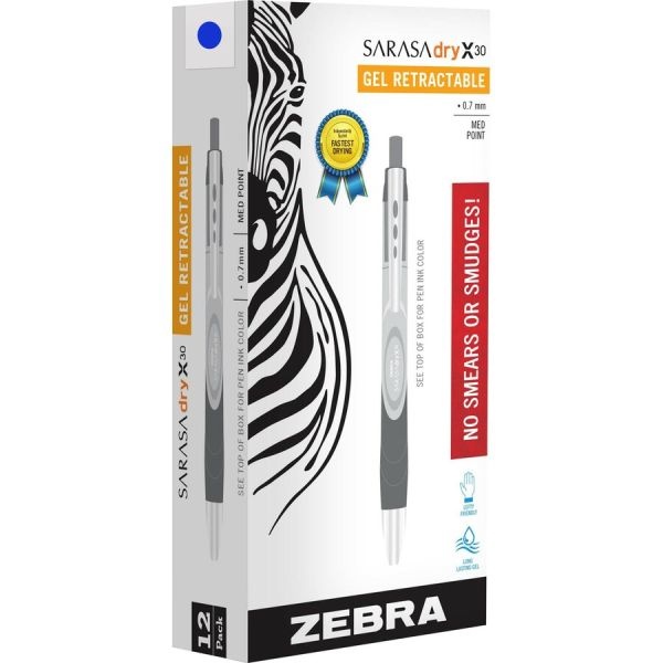 Zebra Pen Sarasa Dry X30 Gel Retractable Rdi Pens