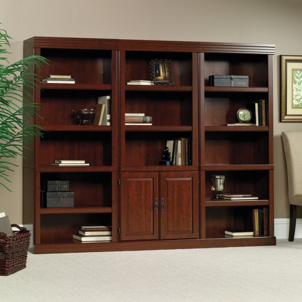 Sauder Heritage Hill 72"H Bookcase, Open 5Shelf, Classic Cherry