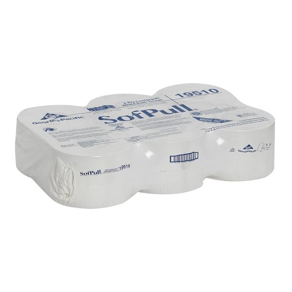 Georgia Pacific Professional High Capacity Center Pull Tissue, Septic Safe, 2-Ply, White, 1000 Sheets/Roll, 6 Rolls/Carton