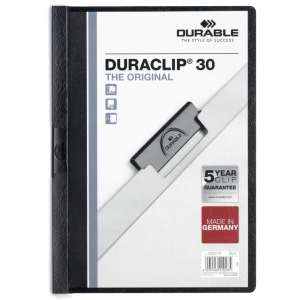 Durable Duraclip 30 Report Covers, 8 1/2" X 11", Black