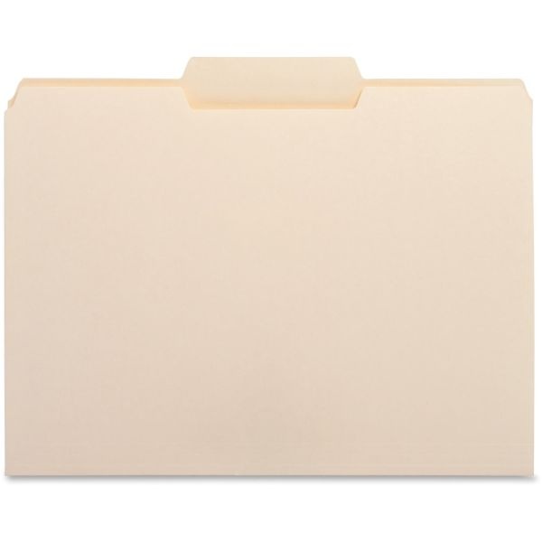 Business Source 1/3 Tab Cut Letter Top Tab File Folders - 8 1/2" X 11" - 3/4" Expansion - Center Tab Position - Manila - 100 / Box