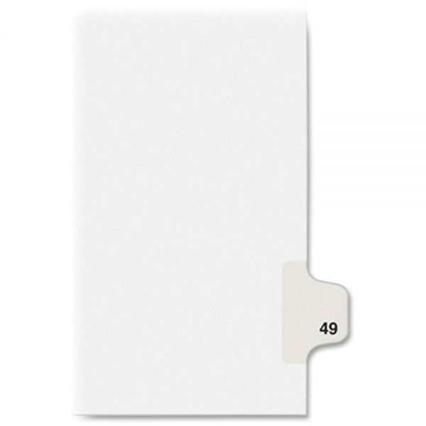 Avery Preprinted Legal Exhibit Side Tab Index Dividers, Avery Style, 10-Tab, 49, 11 X 8.5, White, 25/Pack, (1049)