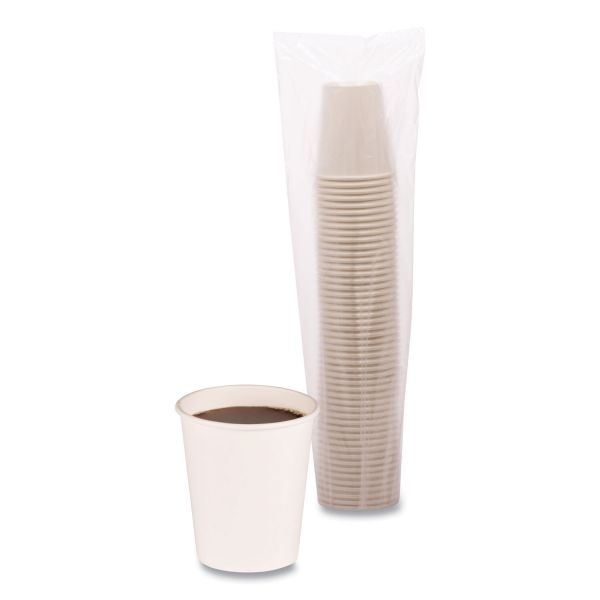 Boardwalk Paper Hot Cups, 8 Oz, White, 20 Cups/Sleeve, 50 Sleeves/Carton