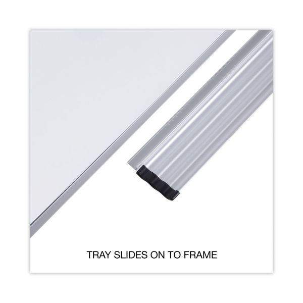 Universal Cork/Dry Erase Board, Melamine, 24 X 18, Black/Gray Aluminum/Plastic Frame