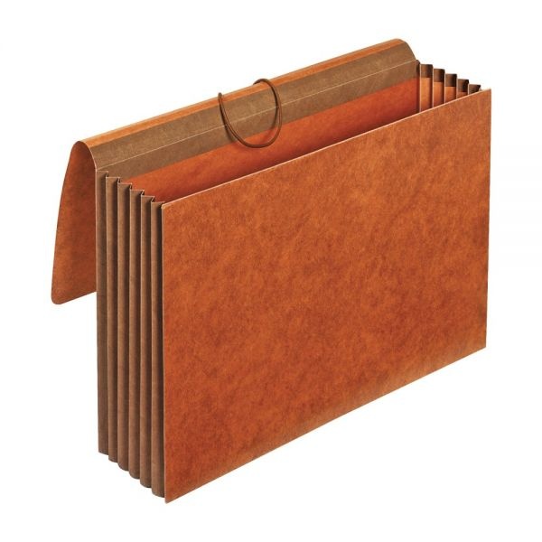 Heavy-Duty Expanding Wallets, 5 1/4" Expansion, Legal Size, Brown, Box Of 5 Wallets