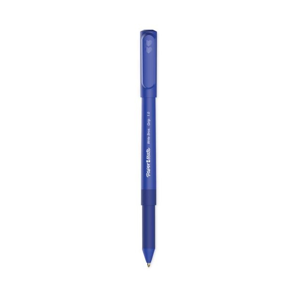 Paper Mate Write Bros. Grip Ballpoint Pen, Stick, Medium 1 Mm, Blue Ink, Blue Barrel, Dozen