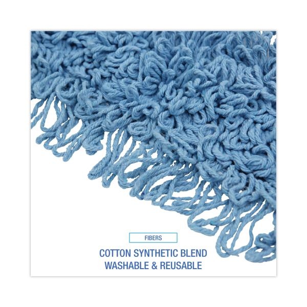 Boardwalk Mop Head, Dust, Looped-End, Cotton/Synthetic Fibers, 24 X 5, Blue