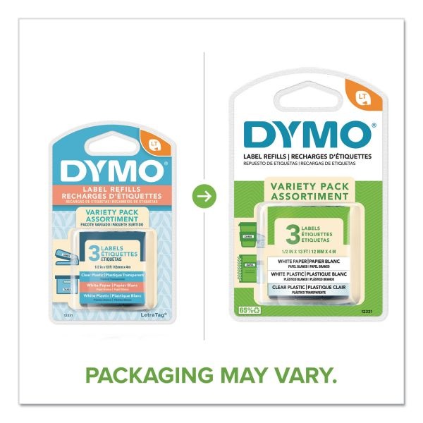 Dymo Lt 12331 Variety Tapes, 0.5" X 13', Pack Of 3