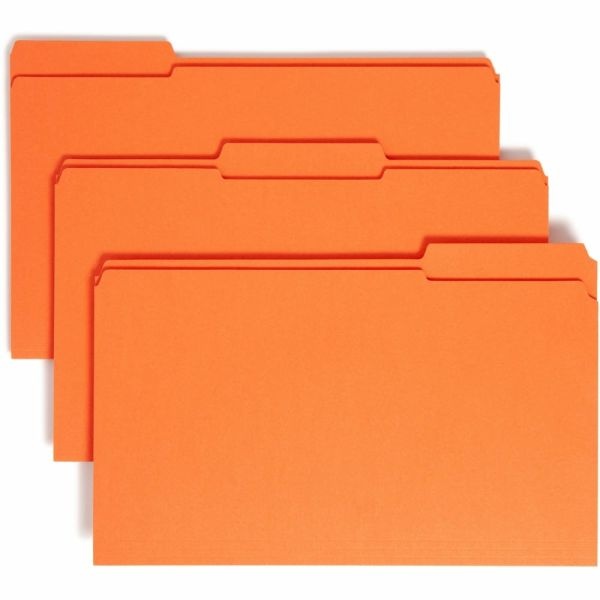Smead 1/3-Cut 2-Ply Color File Folders, Legal Size, Orange, Box Of 100