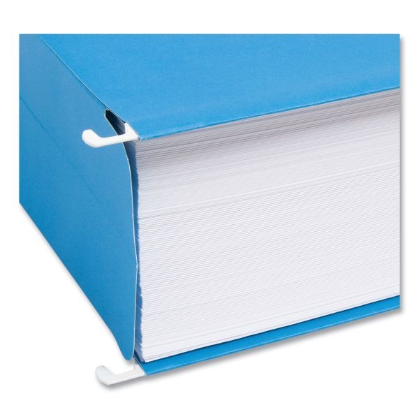 Smead Hanging File Pocket With Tab, 3" Expansion, 1/5-Cut Adjustable Tab, Legal Size, Sky Blue, Box Of 25