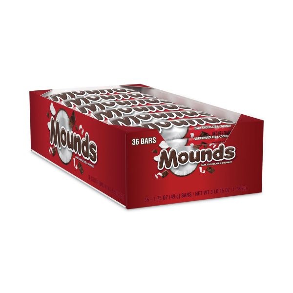 Mounds Candy Bar, Coconut And Dark Chocolate 1.75 Oz, 36 Count