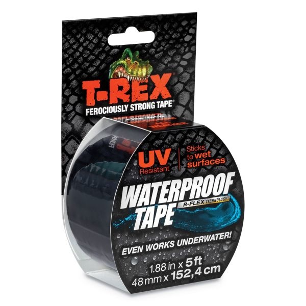T-Rex Waterproof Tape, 3" Core, 2" X 5 Ft, Black