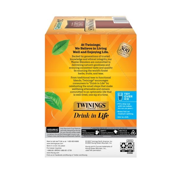 Twinings Earl Grey Tea Single-Serve K-Cup Pods, Box Of 24