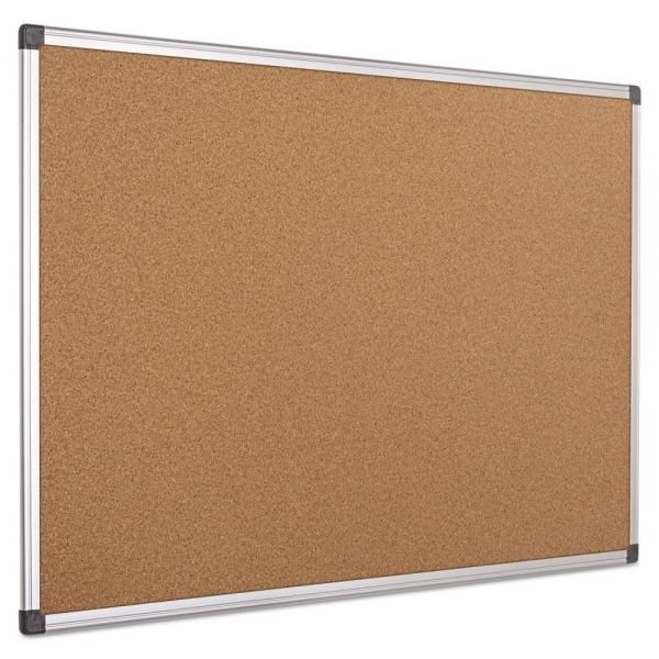 Mastervision Value Cork Bulletin Board With Aluminum Frame, 24 X 36, Natural