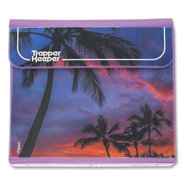 Mead Trapper Keeper 3-Ring Pocket Binder, 1" Capacity, 11.25 X 12.19, Palm Trees