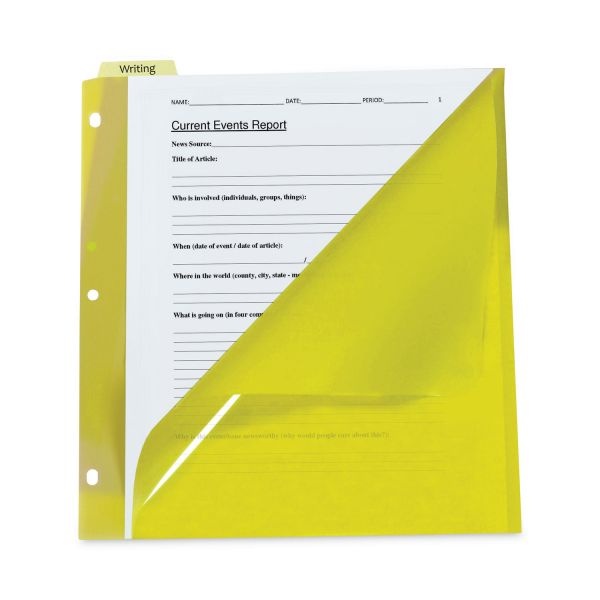CLine Index Dividers With Vertical Tab, 5Tab, 11.5 X 10, Assorted, 1 Set