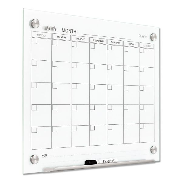 Quartet Infinity Magnetic Glass Calendar Board, 24 X 18, Undated Calendar