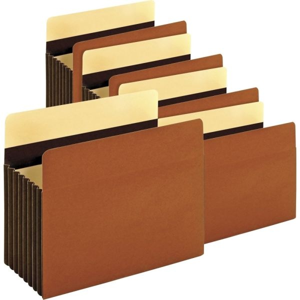 Pendaflex Redrope Heavy-Duty Accordion File Pockets, 7" Expansion, Letter Size, Brown, Box Of 5 Pockets