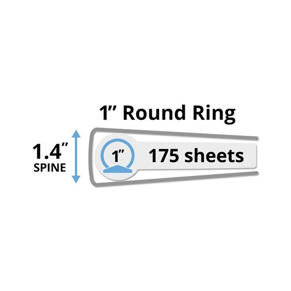 Avery Economy 3-Ring View Binder, 1" Capacity, Round Ring, White