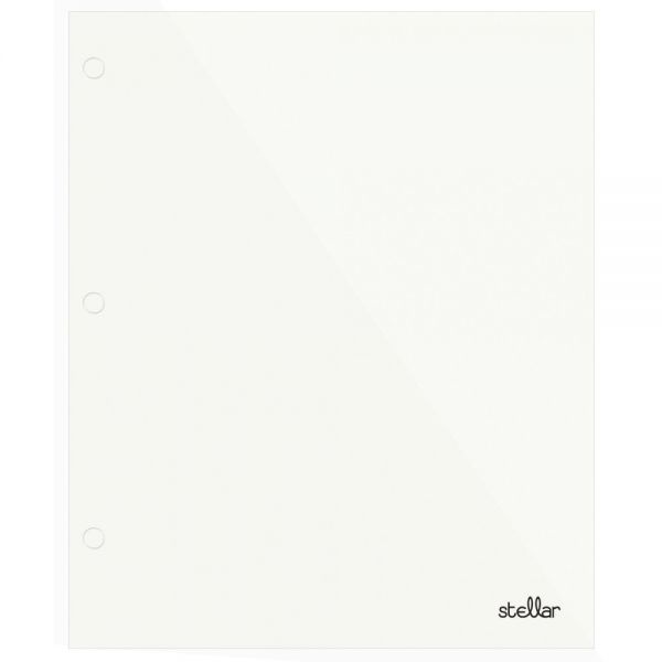 Stellar Laminated 2-Pocket Paper Folder, Letter Size, White