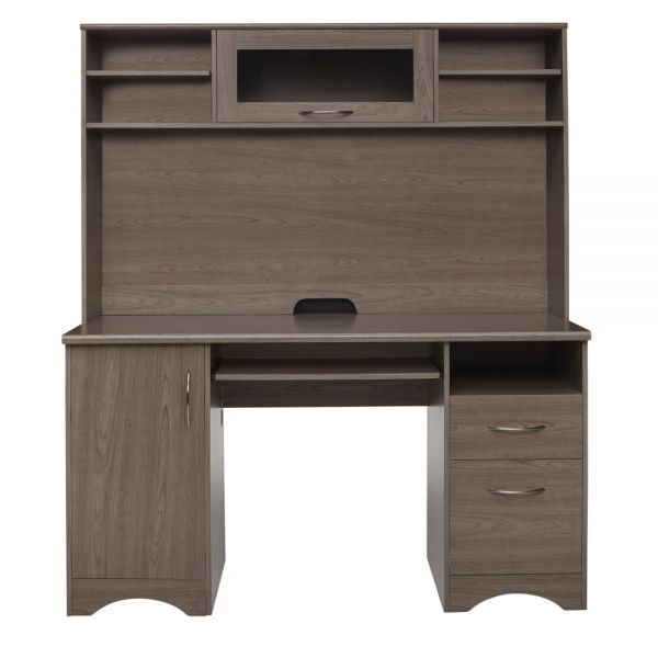 Realspace Pelingo 56”W Desk With Hutch, Gray