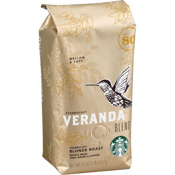 Starbucks Veranda Whole Bean Coffee, Blonde Roast, 16 Oz Bag
