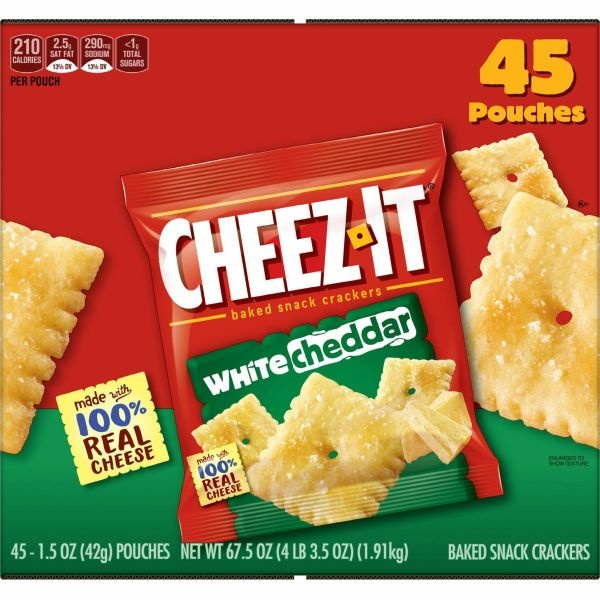 Sunshine Cheez-It Crackers, 1.5 Oz Bag, White Cheddar, 45/Carton