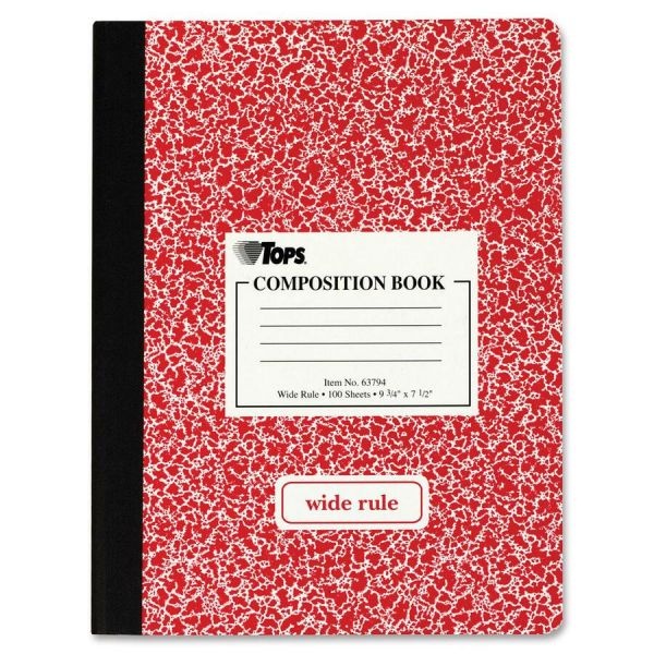 Tops Composition Book, 7-1/2" X 9-3/4", 100 Sheets