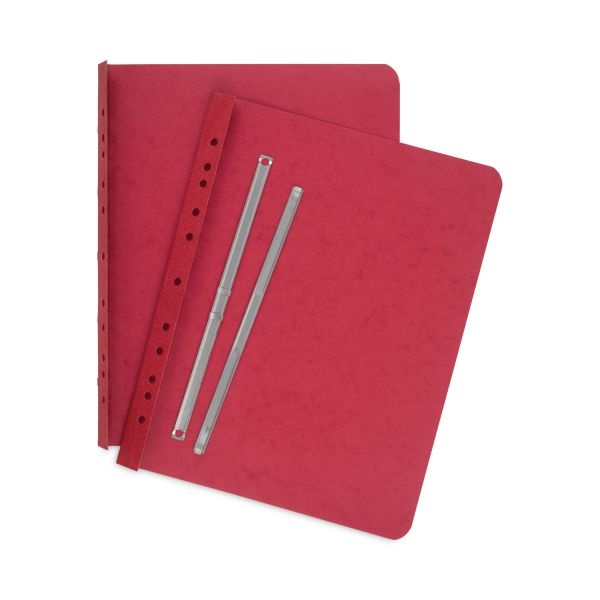 Acco Pressboard Report Cover With Fastener, Side Bound, 8 1/2" X 11", 60% Recycled, Red