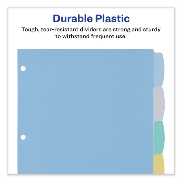 Avery Write-On Big Tab Plastic Dividers, 8-Tab, Multi-Color Tab, Letter, 1 Set