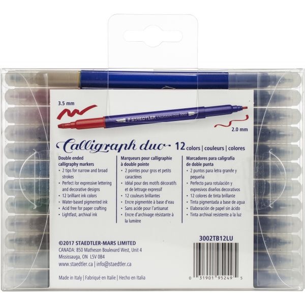 Double Ended Calligraphy Markers 12/Pkg