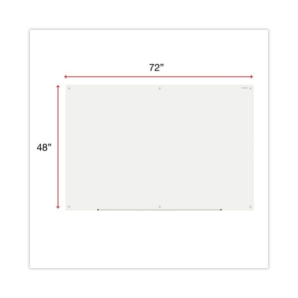 Universal Frameless Glass Marker Board, 72" X 48", White