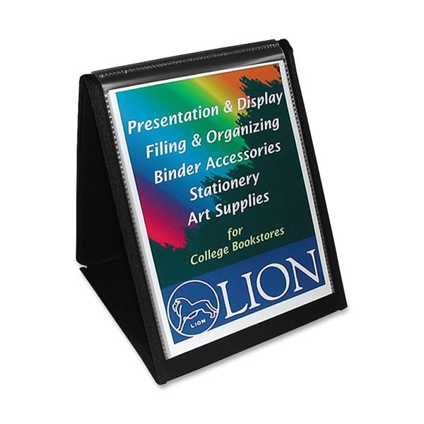 Lion Flip-N-Tell Display Book-N-Easel, 11" X 8 1/2", 40% Recycled, Black