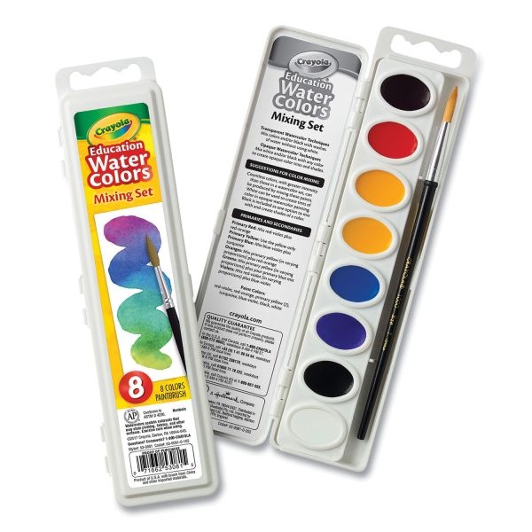Crayola Watercolor Mixing Set, 7 Assorted Colors, Palette Tray