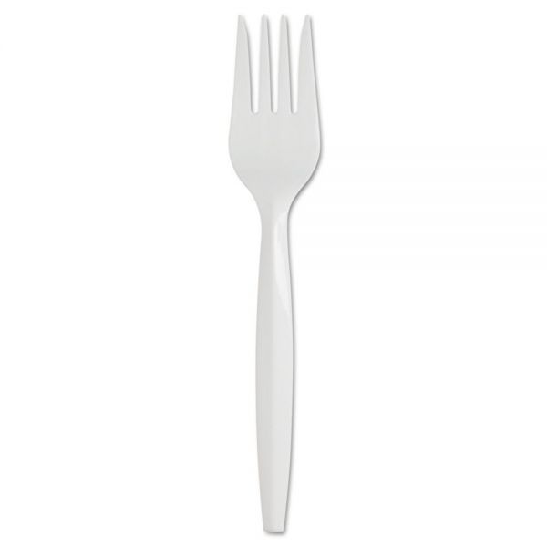 Dixie Smartstock Plastic Cutlery Refill, Fork, 5.8", Series-B Mediumweight, White, 40/Pack, 24 Packs/Carton