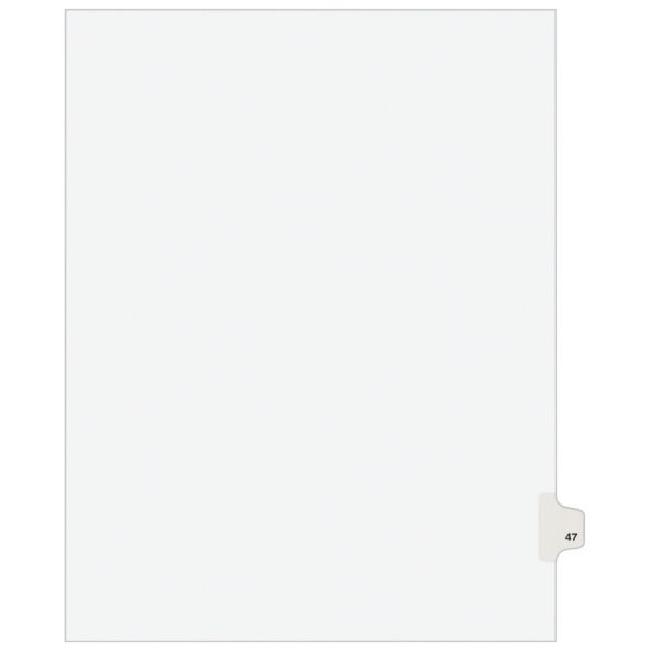 Avery Individual Legal Dividers Avery Style, Letter Size, Side Tab #47, White Dividers/White Tabs, Pack Of 25