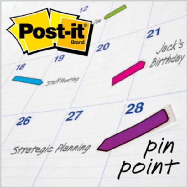 Post-It Arrow Flags, 1/2" X 1-11/16", Assorted Bright Colors, 24 Flags Per Pad, Pack Of 4 Pads