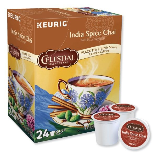 Celestial Seasonings India Spice Chai Tea K-Cups, 24/Box