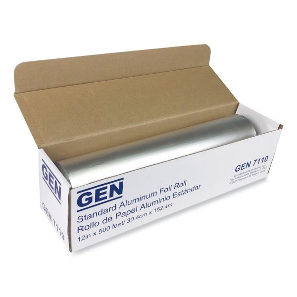 Gen Standard Aluminum Foil Roll, 12" X 500 Ft, 6/Carton