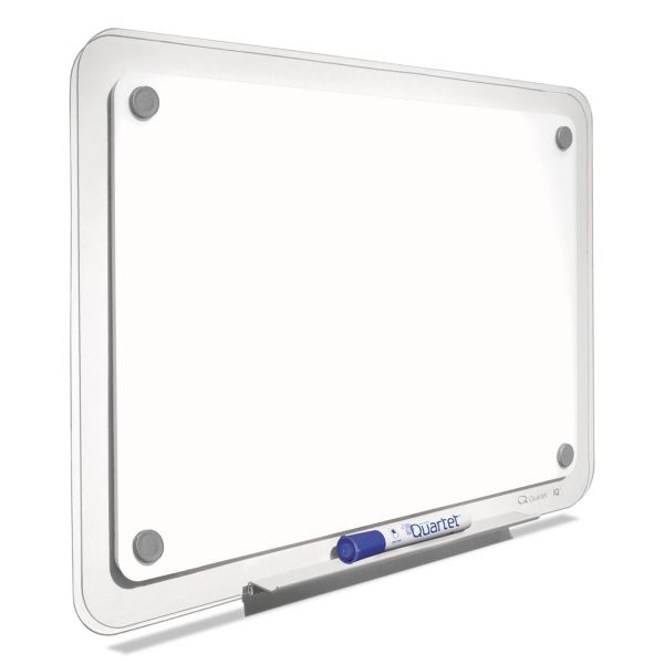 Quartet Iqtotal Erase Board, 23 X 16, White, Clear Frame