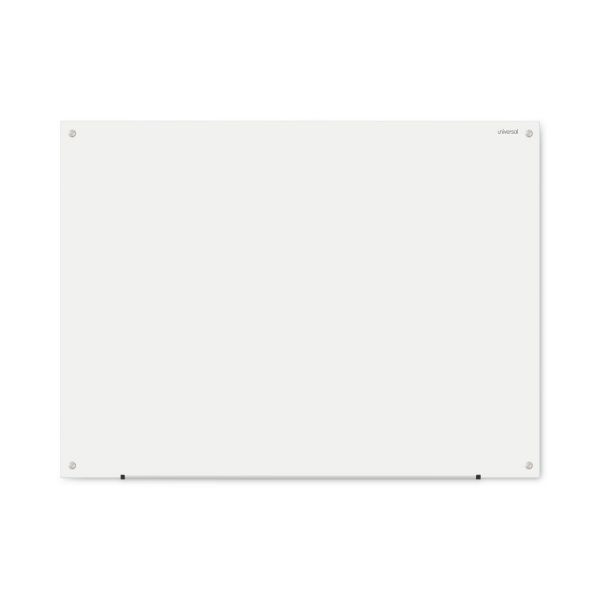 Universal Frameless Glass Marker Board, 48 X 36, White Surface